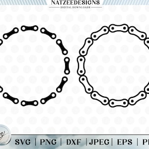 Cadena de bicicleta SVG. Archivos de corte para Cricut. Clip Art (eps, svg, pdf, png, dxf, jpeg)