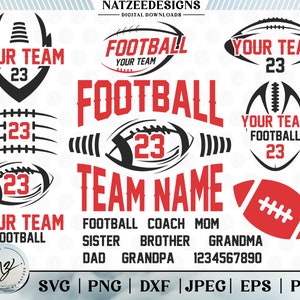 Voetbal overzicht SVG, voetbalteam mascotte, voetbal moeder vinyl gesneden Svg, Png, EPS Cricut-bestanden, commercieel gebruik, Instant Download