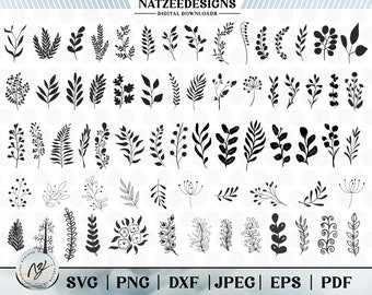 Tropisches Blatt SVG Bundle, Palme & Monstera Designs (Digitaler Download)