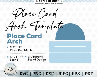 Place Card Arch Template 3.5'' x 2'' SVG With Stand, Full Arch Wedding Invitation, Arch Shape, Laser Cricut, Vector File, Svg, Png, Eps