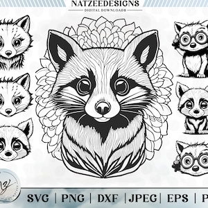 Raccoon svg, Cute Raccoon svg, Raccoon png, Woodland animals svg, Animal svg, Cut files for Cricut. Clip Art (eps, svg, pdf, png, dxf, jpeg)