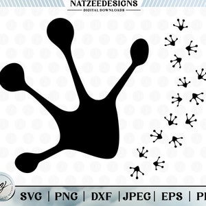 Pegadas de sapo. Cortar arquivos para Cricut. Silhuetas de clipart (eps, svg, pdf, png, jpeg).