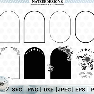 Boog Svg-bundel, Boho SVG-bestanden knippen, ovaal Svg, boog vorm Vector, ovale vectorvorm, commercieel gebruik, Svg, Eps, png
