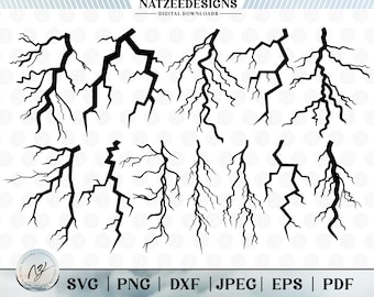 Lightning Svg, Cut files for Cricut. Clip Art (eps, svg, pdf, png, dxf, jpeg)