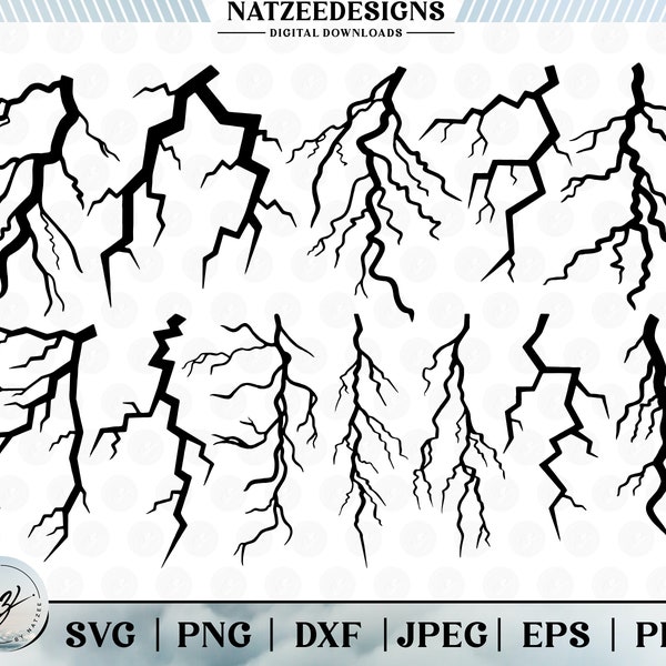 Lightning Svg, Cut files for Cricut. Clip Art (eps, svg, pdf, png, dxf, jpeg)
