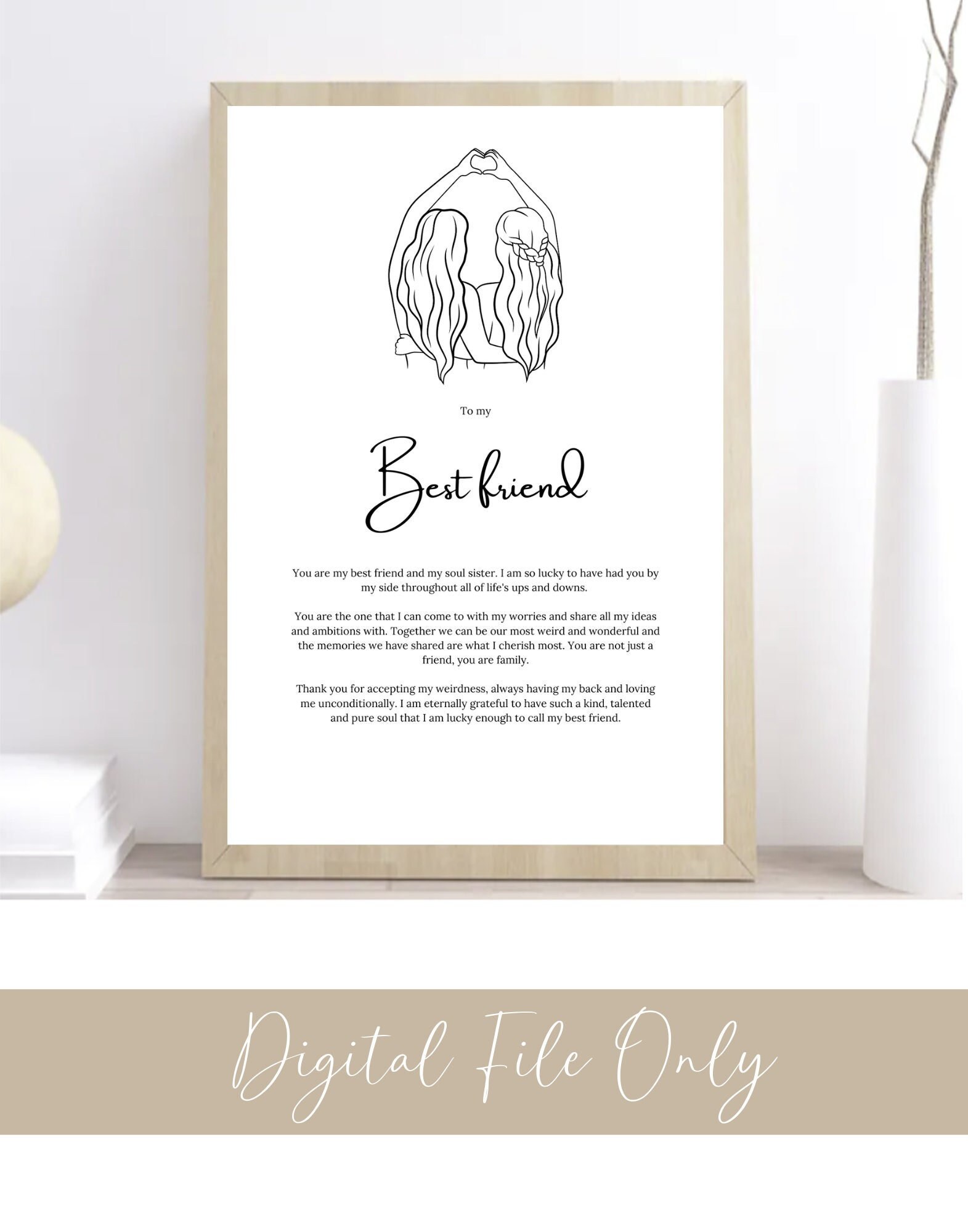 DIGITAL PRINT | Poem for Best Friend, Gift for Best Friend, Print for ...