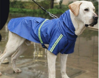 Imperméable pour chien coupe-vent imperméable pour chien pour petits chiens de grande taille, bandes réfléchissantes pour la sécurité de votre chien la nuit