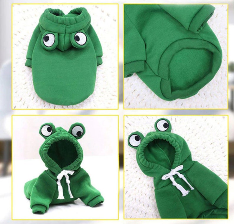 Funny Sweater for Dogs and Cats Frog Hoodie Reindeer Costume Etsy