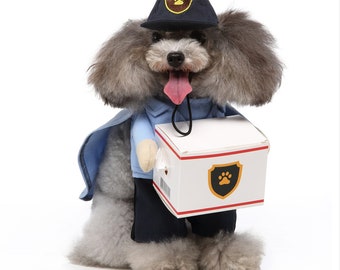 Pet Costume, Dog, Cat Halloween Costume, Funny Pet Costumes, UPS, USPS Dog Costume, Courier Dog Costume, Delivery Guy Costume for pets