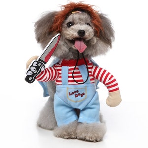Pet Halloween Costume Deadly Doll Costume for dogs and cats Funny Pet Costumes Pirate Dog Costume Killer Dog Costume for Halloween