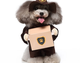 Pet Costume, Dog, Cat Halloween Costume, Funny Pet Costumes, UPS, USPS Dog Costume, Courier Dog Costume, Delivery Guy Costume for pets