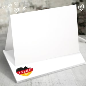 Funke & Brand Tischkarte Hochzeit unbedruckt - Platzkarte Blanko - Tischklappkarte Quer