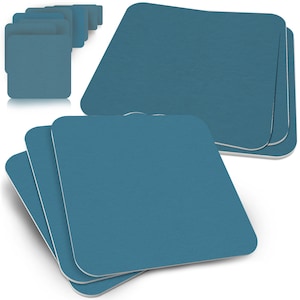 Funke & Brand Bierdeckel Blau eckig 50 Stück - 50x Naturbelassene DIY Untersetzer aus Holzschliffpappe in Blue - Coaster Getränkeuntersetzer