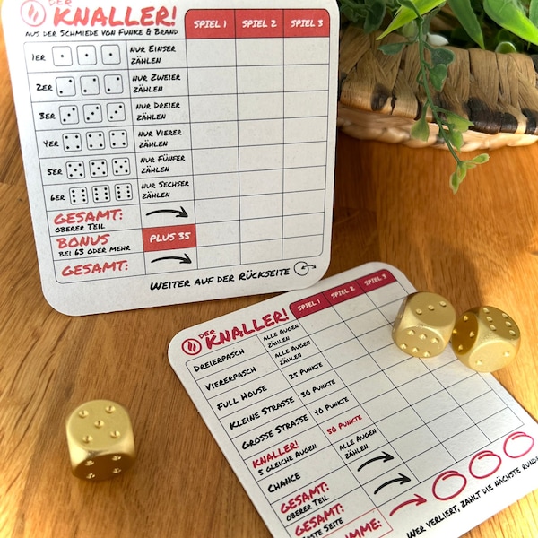 0,20 EUR/Stk. Funke & Brand Bierdeckel Trinkspiel der Knaller - Würfelspiel Untersetzer für Zu Hause