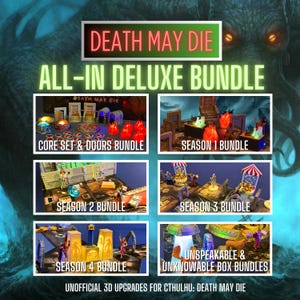 Cthulhu Death May Die All-in Deluxe Upgrade Bundle, Deluxe Board Game Upgrades, Ultimate Enhancements for Seasons 1 through 4
