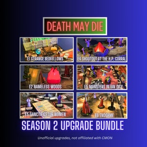 Pacote de atualização da segunda temporada de Cthulhu Death May Die, atualizações de jogos de tabuleiro de luxo, atualizações de luxo, melhorias definitivas para episódios de Death May Die