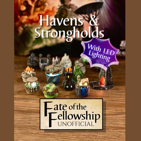 Havens and Strongholds - Deluxe Unofficial 3D Upgrades for the Fate of the Fellowship Board Game