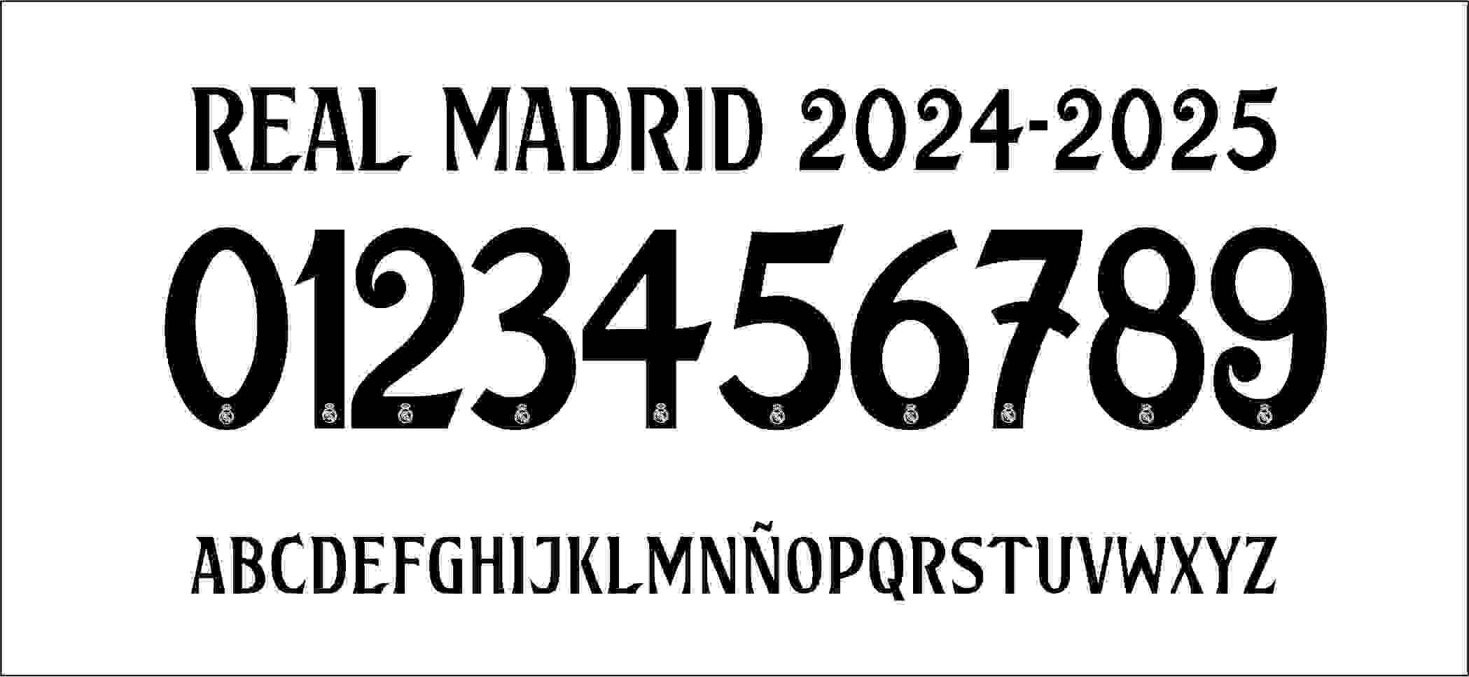 New Font Vector Real Madrid Jersey 20242025 / Font TTF cdr/vector File Kit Shirt Soccer. Etsy