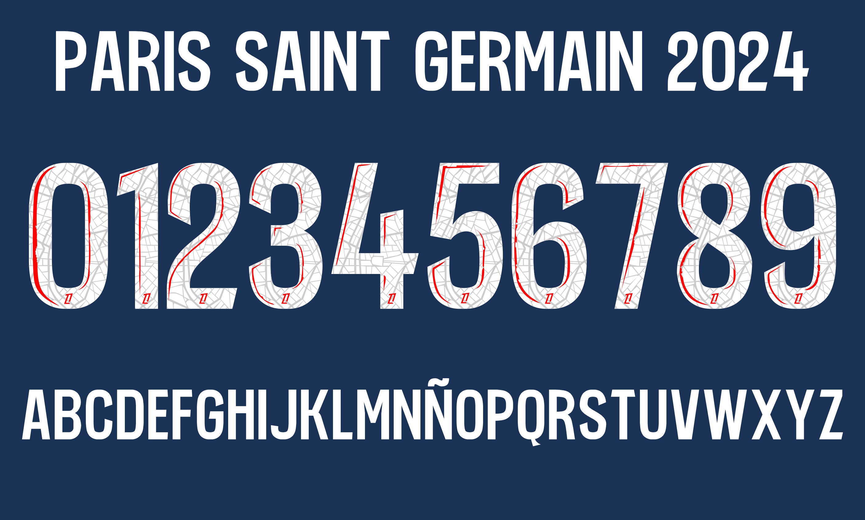 New Font Vector Jersey PSG 2024 2025 Font TTF Cdr vector File Kit 