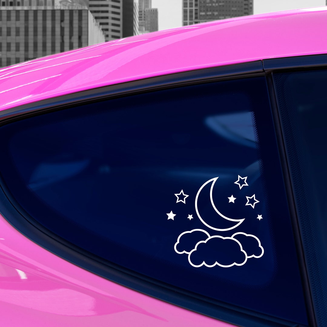 Moon and Stars Car Sticker Night Sky Car Decal Stars Car Etsy