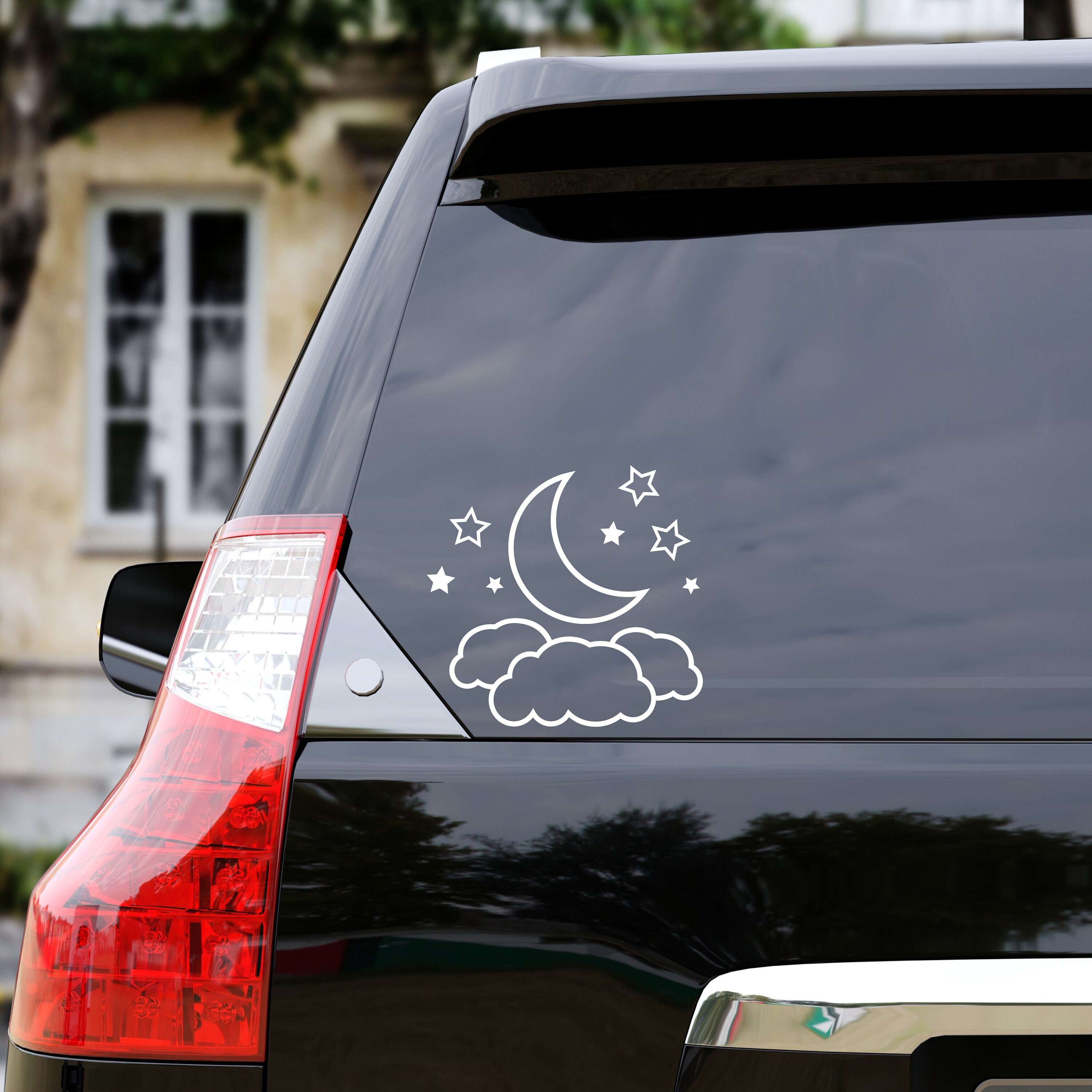 Moon and Stars Car Sticker Night Sky Car Decal Stars Car Etsy