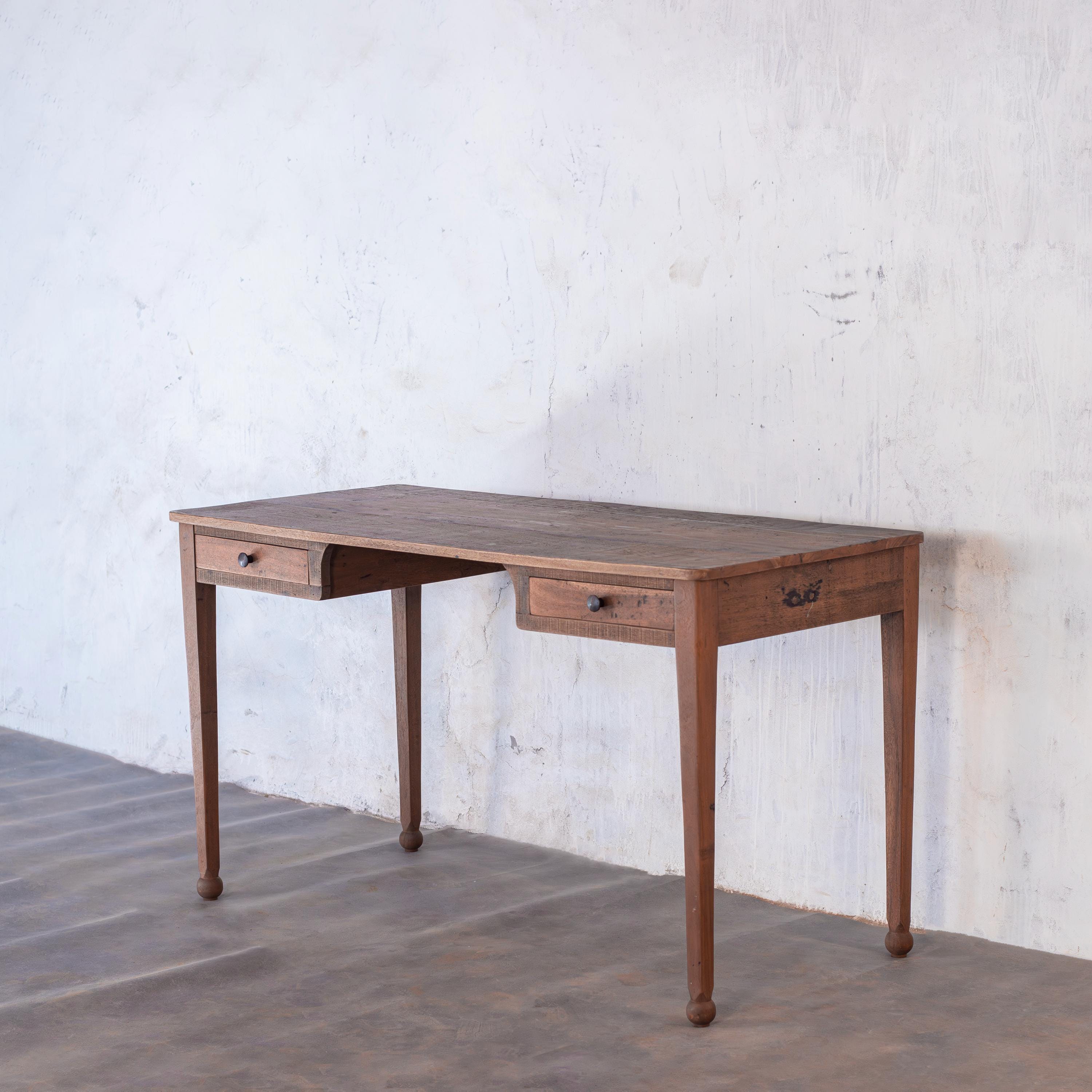 Reclaimed Wood Writing Desk: Vintage Farmhouse Style, Carved Legs - Etsy
