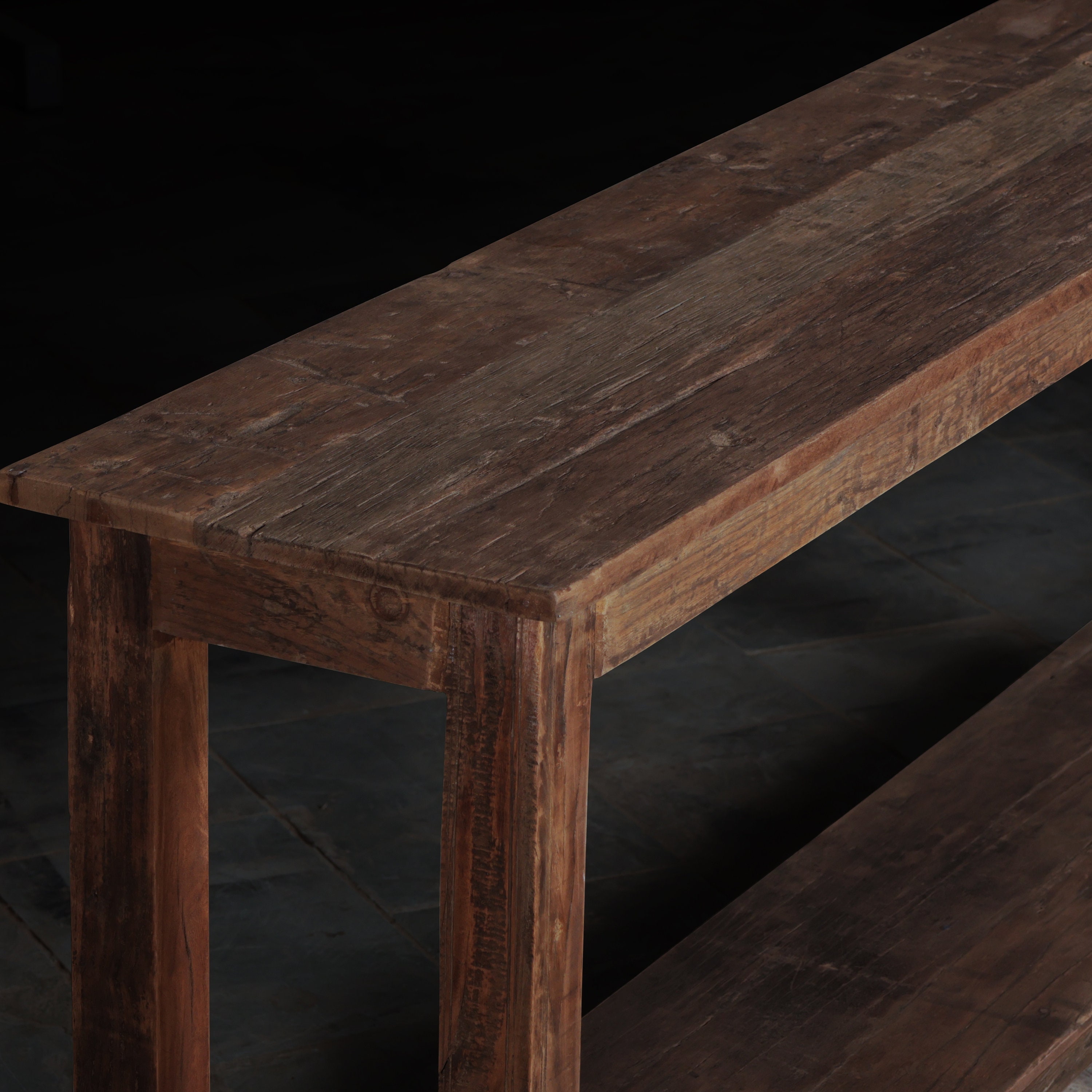 Rustic Reclaimed Wood Console Table: Farmhouse Entryway Storage Shelf ...