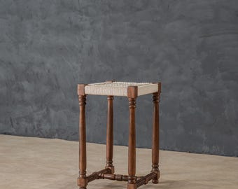 Reclaimed wooden woven carving stools | Counter Stools | Bar stools | Wooden stools | Hand Woven stools | Side Stools | End Table |