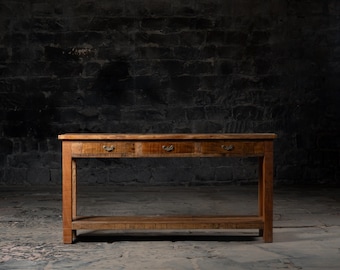 Reclaimed Wood Console Table: Farmhouse Entryway Table with Drawers
