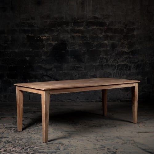Handmade Reclaimed Wood Dining Table: Rustic Tapered Leg Design