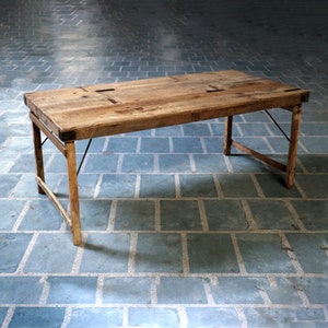 Vintage Reclaimed wood Dining table. Kitchen dining. Antique finish folding table. Handmade Farmhouse Dining  Table.