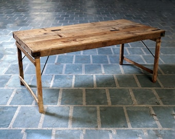 Vintage Reclaimed wood Dining table. Kitchen dining. Antique finish folding table. Handmade Farmhouse Dining  Table.