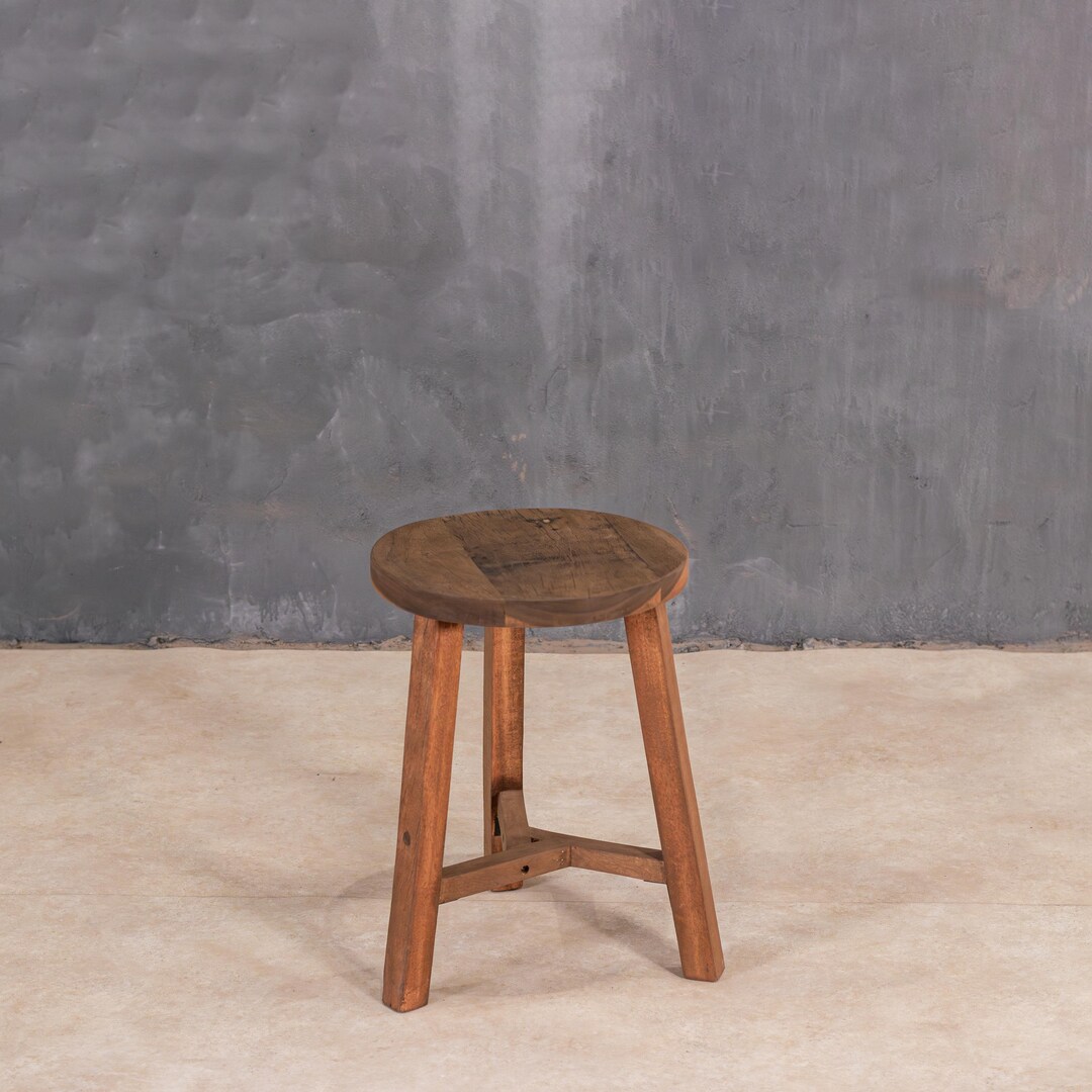 Reclaimed Wood Accent Stool – Handmade Rustic Farmhouse Decor - Etsy