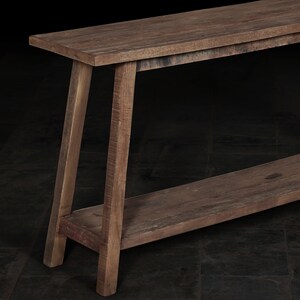 Vintage Reclaimed Wood Console Table With Shelf Rustic Farmhouse Sleeper/barn Wood Console Table ...