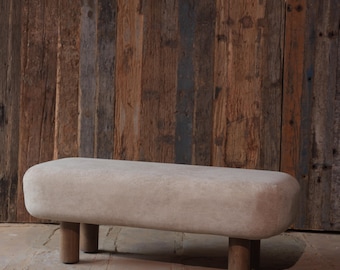 Handmade Upholstered Bench Couch – Minimalist Fabric Sofa Seat