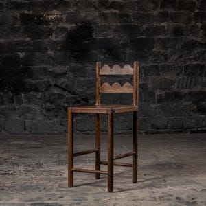 Tarang Counter Chairs Reclaimed Wood Bar Chair: Rustic Brown Finish