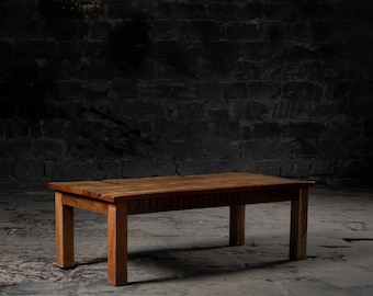 Vintage Reclaimed wood Coffee Table | Solid Wood Center Table | Antique Style Wooden Tea table | Natural Wooden Finish | Farmhouse Furniture