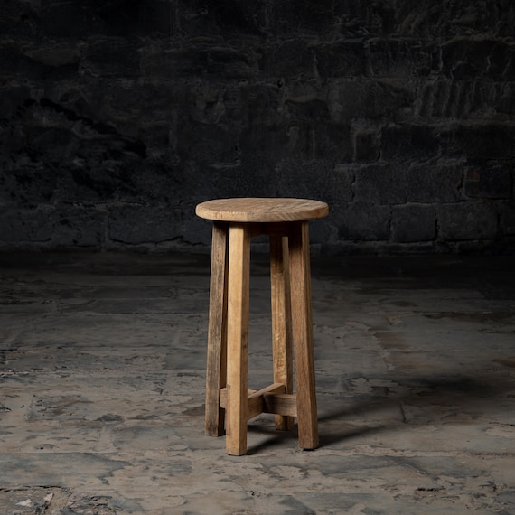 Reclaimed Wood Counter Stool 24": Rustic Kitchen & Dining
