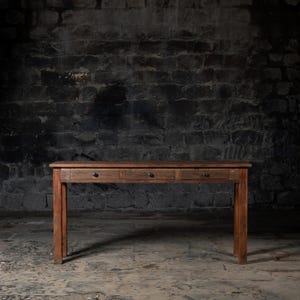 Vintage Reclaimed Wood Console Table: Rustic Farmhouse Entryway Table