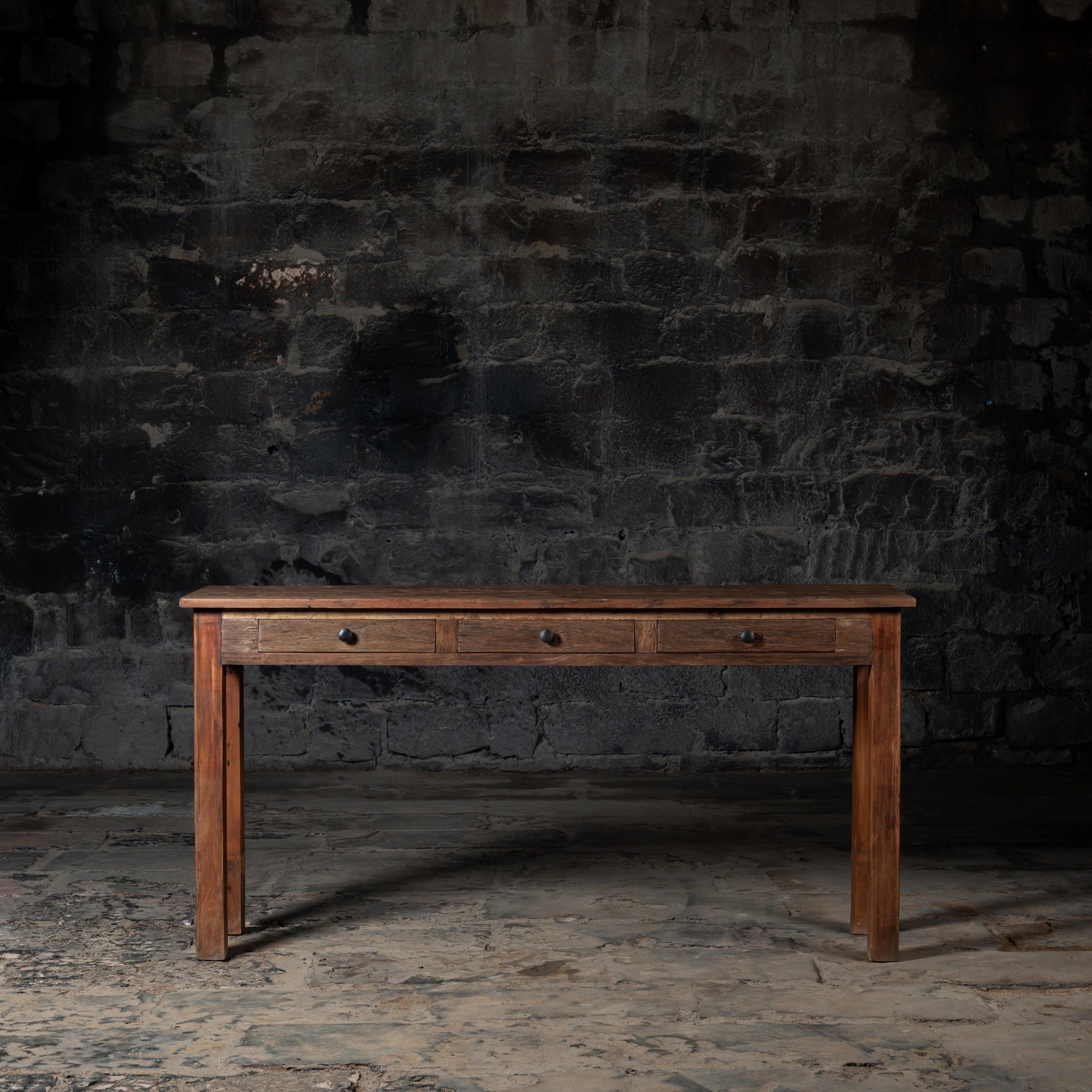 Vintage Reclaimed Wood Console Table: Rustic Farmhouse Entryway Table ...