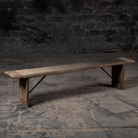 Reclaimed Wood Bench: Rustic Brown, Retro Style