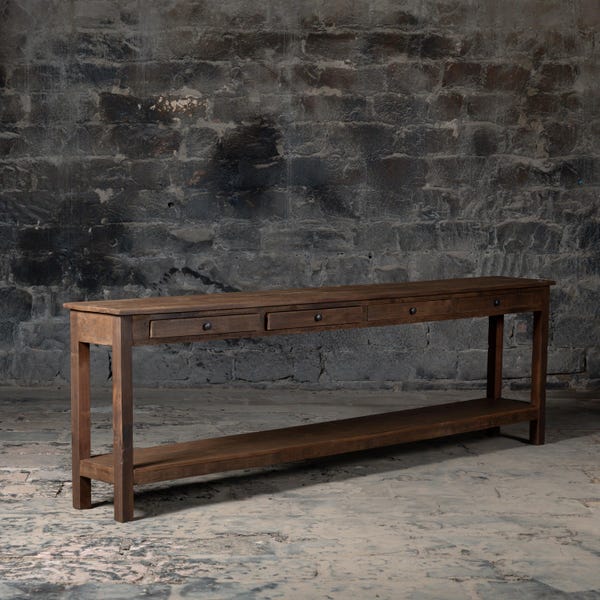Rustic Reclaimed Wood Console Table: Farmhouse Entryway Table with Drawers