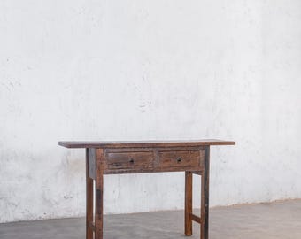 Reclaimed Wood Console Table with Drawers – Rustic Farmhouse Entryway Table