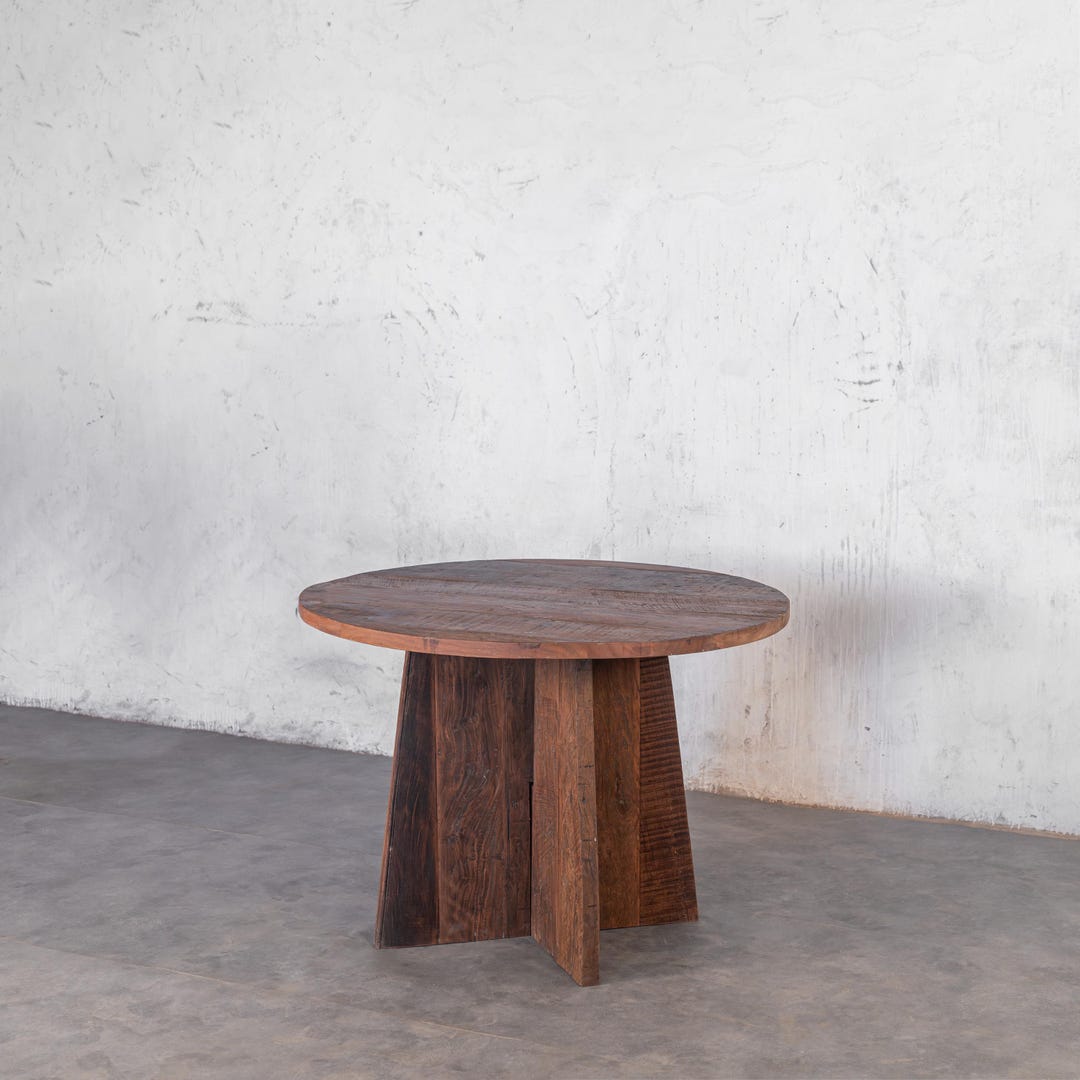 Reclaimed Wood Round Dining Table – Rustic Farmhouse Kitchen Table - Etsy