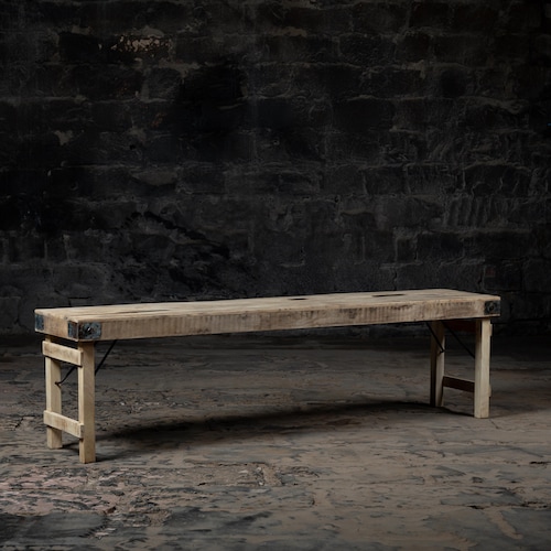 Handmade Reclaimed Wood Folding Bench: Antique Farmhouse Style