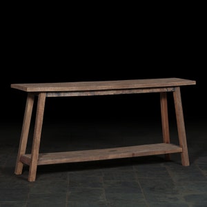 Vintage Reclaimed Wood Console Table With Shelf Rustic Farmhouse Sleeper/barn Wood Console Table ...
