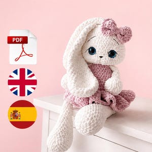 Patron PDF de lapin amigurumi | Poupée lapin au crochet | Patron amigurumi en espagnol et en anglais