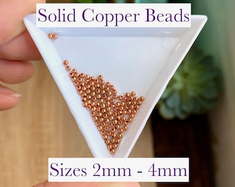 2mm - 4mm Pure Copper Beads. Raw Copper Beads. 2g Bag of Round Metal Beads. Wire Wrap Supplies. Jewelry Beads. DIY Supply.