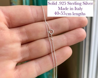 925 Sterling Silver Curb Chain. 1mm Thin Curb Chain. Delicate and Lightweight. Various Lengths. Dainty Solid Silver Chain. Sterling Chain