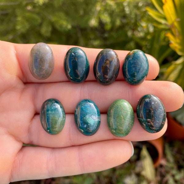 13x18mm Moss Agate Oval Cabochon. Agate Crystal. Flat Back. Gemstone Cabochon. DIY Jewelry. Jewelry Supplies. Wire Wrapping Crystal